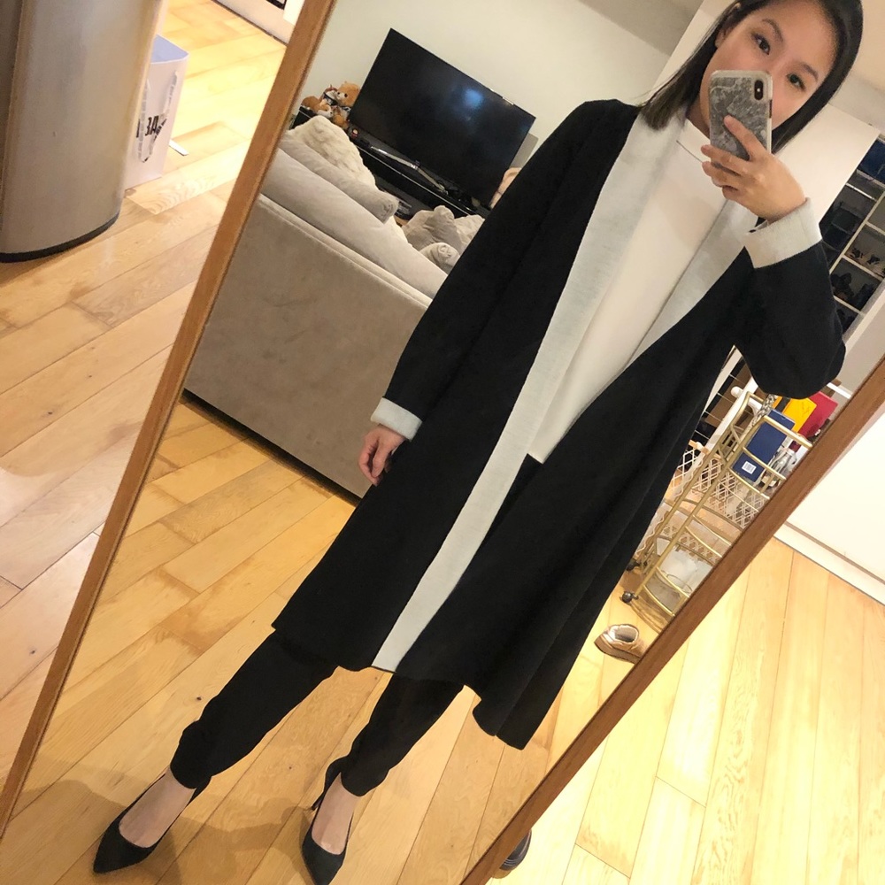 Maxsport Knit Cardigan Black and Light Gray S NWOT